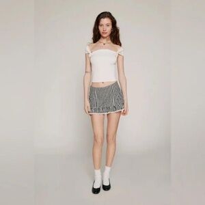 Urban Outfitters White and Pink Tank Top